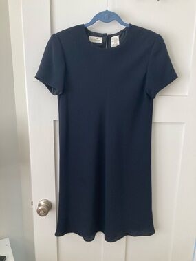 Claiborne Navy Short-Sleeve Mini Dress